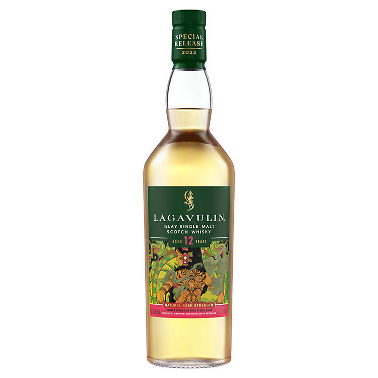 Lagavulin 12 Year Old Special Release Scotch Whisky bottle with box – natural cask strength