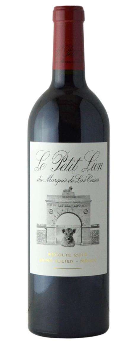 Bottle of Le Petit Lion Du Marquis De Las Cases Saint Julien 2018 French red wine 750 ML