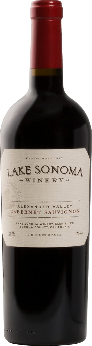 Lake Sonoma Winery Cabernet Sauvignon 2019 750ml bottle with red wine and detailed label