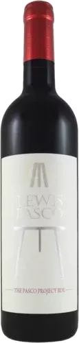 Lewis Pasco The Pasco Project BDX 2020 red wine bottle with red cap and white label