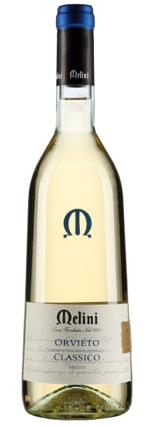 Bottle of Melini Orvieto Classico 750 ML Italian white wine with pale straw color and citrus aroma