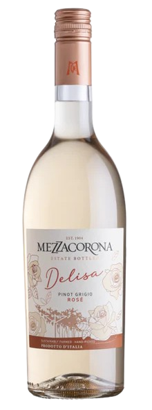 Mezzacorona Pinot Grigio Rosato Delisa bottle from Vigneti Delle Dolomiti, Italy