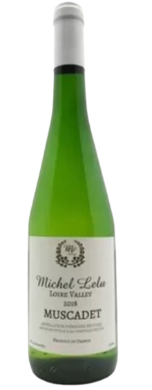 Michel Lelu Muscadet 750 ML bottle of crisp French white wine from Loire Valley with citrus and green apple notes