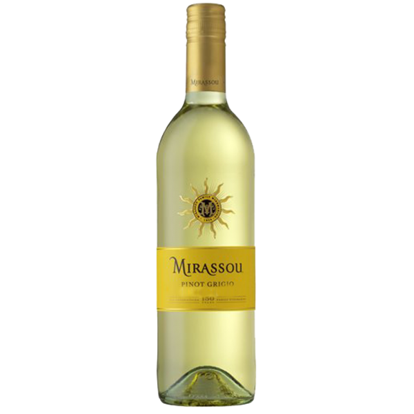 Bottle of Mirassou Pinot Grigio 750ML – crisp white wine with citrus notes