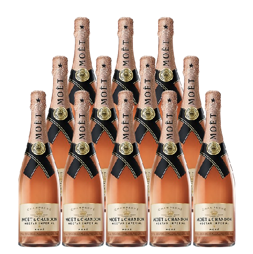 Moet & Chandon Champagne Demi Sec Rose Nectar Imperial 750 ML (12 Bottles)