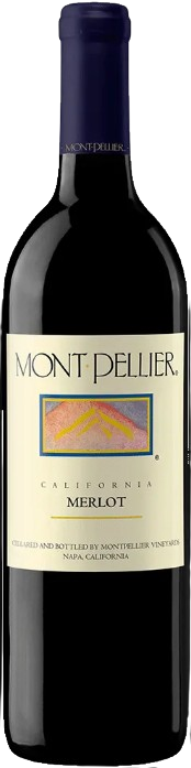 Montpellier Vineyards Merlot 750 ML bottle with rich ruby color and elegant California red wine characteristics