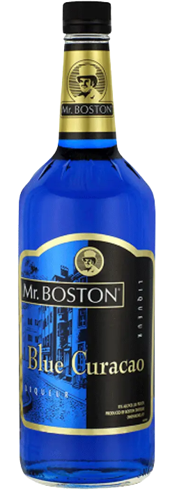 Mr Boston Blue Curacao 1 L bottle premium blue curacao liqueur