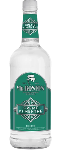 Mr. Boston Creme De Menthe White 1L bottle clear mint liqueur peppermint flavor