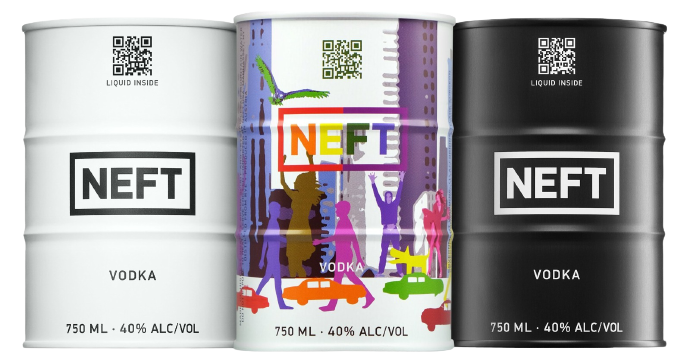 NEFT Vodka Combo 750 ML 3 Pack with unique barrel design.