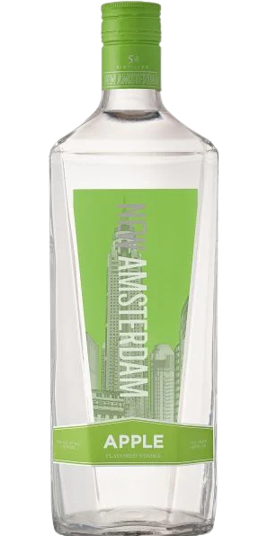 New Amsterdam Apple Flavored Vodka 1.75L bottle with crisp apple flavor and smooth vodka finish