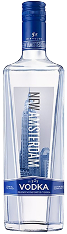 New Amsterdam No.525 Vodka 80 proof 1 liter bottle with smooth, crisp taste and premium distillation