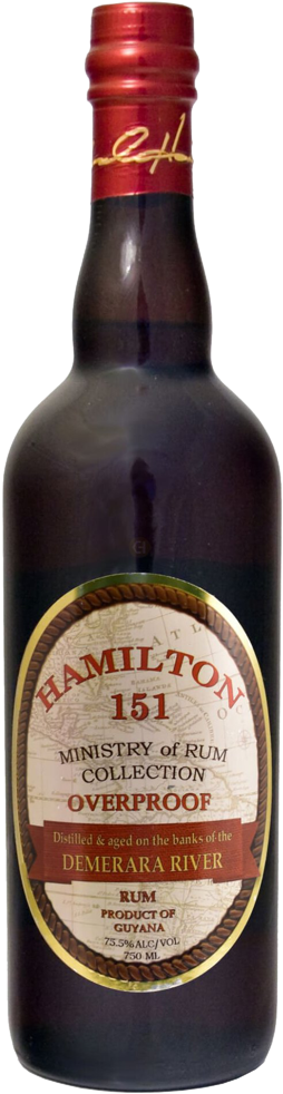 Hamilton Ministry of Rum 151 Proof Demerara Overproof Bottle 750 ML
