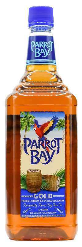 Parrot Bay Gold Rum 1 L bottle with rich golden color and Caribbean-style label.