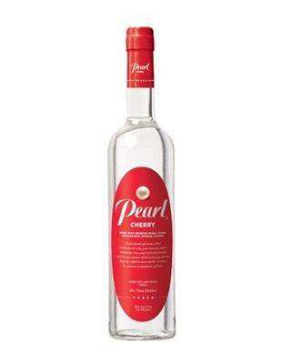 Pearl Vodka Cherry Vodka 1L bottle with clear liquid and red label showcasing cherry flavor