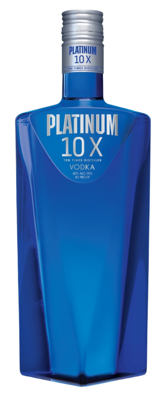 Platinum 10X Vodka 1.75 L blue bottle ultra-smooth distilled 10 times premium vodka