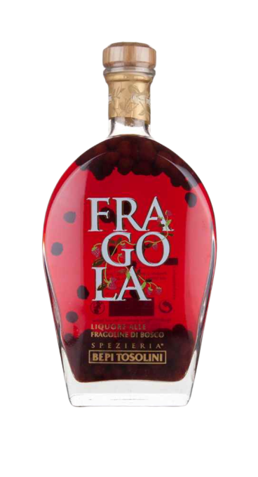 Bepi Tosolini Fragola Liqueur 750 ML bottle with wild strawberry infusion.