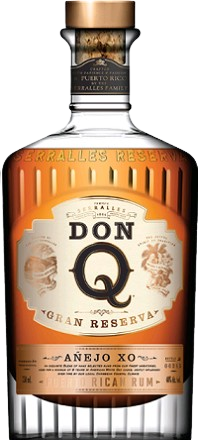 Don Q Anejo Gran Reserva XO Rum 750 ML bottle displaying elegant label design.