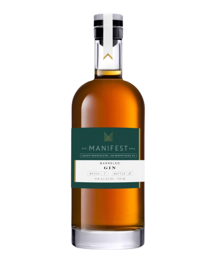 Manifest Barreled Gin 90 Proof 750ML – aged small-batch craft gin bottle