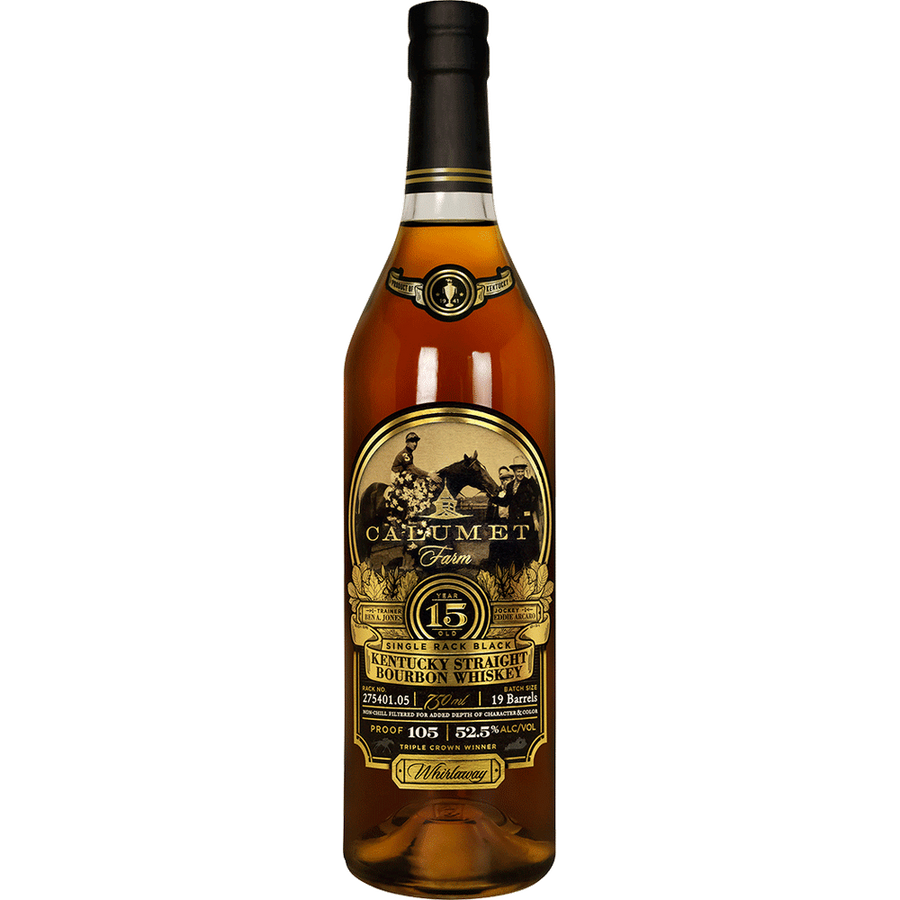 Calumet Farm 15 Years Old Single Rack Black Kentucky Straight Bourbon Whiskey 105 Proof 750 ML