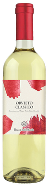 Rocca Delle Macie Orvieto Classico 750 ML white wine bottle with red and white label.