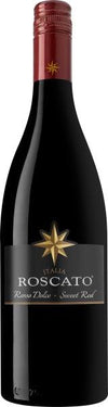 Roscato Rosso Dolce Sweet Red wine bottle 750ml with violet hue and intense berry aroma.