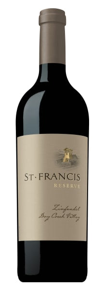 St. Francis Reserve Zinfandel Dry Creek 2019 wine bottle with beige label and gold emblem