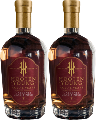 Hooten Young 6 Years Old Cabernet Cask Finish American Whiskey Limited Edition Collectors Combo 750ML (2 Bottles)