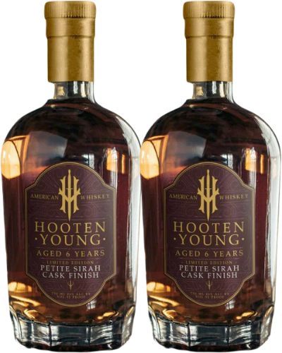 Hooten Young 6 Years Old Petite Sirah Cask Finish American Whiskey Limited Edition Collectors Combo 750 ML (2 Bottles)