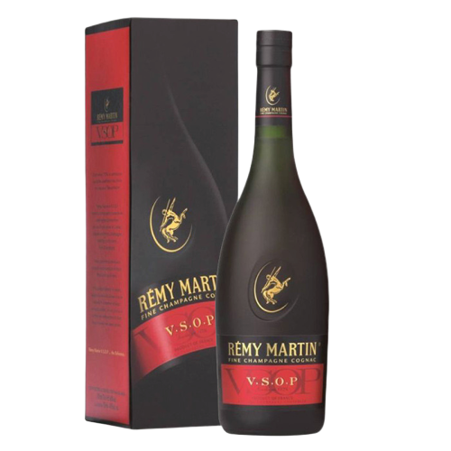 Remy Martin VSOP Fine Champagne Cognac 750 ML bottle and box.