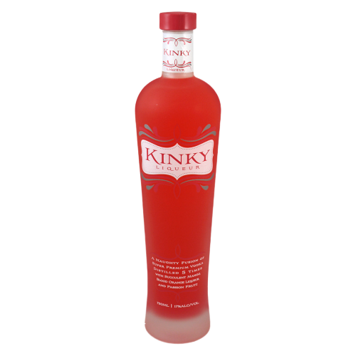 Kinky Beverages Liqueur 750 ML bottle with bold and colorful label, showcasing its vibrant fruit fusion flavor profile, perfect for cocktails and mixed drinks.