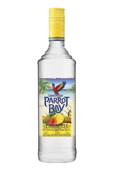 Bottle of Parrot Bay Pineapple Rum 750ML Tropical Flavored Rum