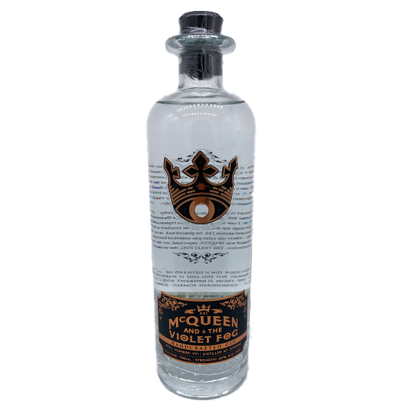McQueen And The Violet Fog Handcrafted Gin 750 ML bottle with premium botanical ingredients.