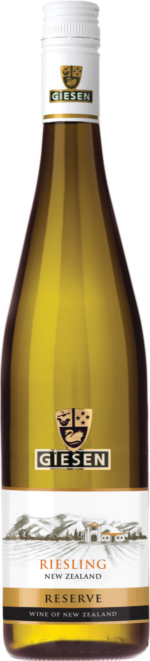 Giesen Estate Riesling 750 ML wine bottle with citrus and orange blossom flavors.