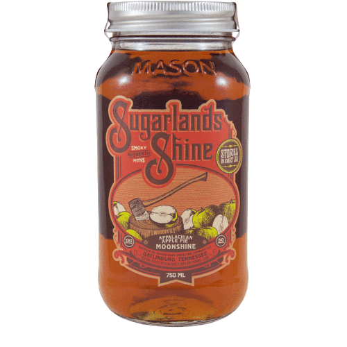 Sugarlands Shine Appalachian Apple Pie Moonshine 750 ML bottle with rustic label design.