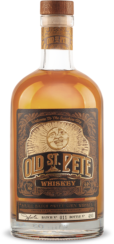 St Petersburg Old St. Pete Tropical Gin 750 ML bottle with vintage label design.