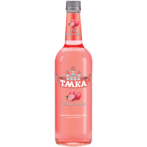 Taaka Pink Lemonade Vodka 750ml bottle with vibrant pink lemonade flavor