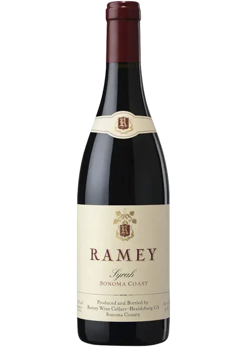 Ramey Syrah Sonoma Coast 2021 bottle showcasing premium California red wine with elegant dark fruit and spice notes