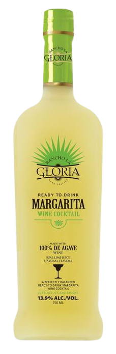 Rancho La Gloria Margarita Wine Cocktail 750 ML bottle with tropical design.