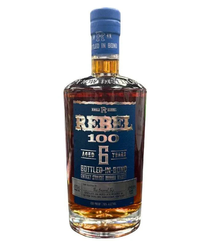 Rebel 100 BIB Barrel Program 750 ML Kentucky bourbon whiskey bottle with rich oak and caramel notes