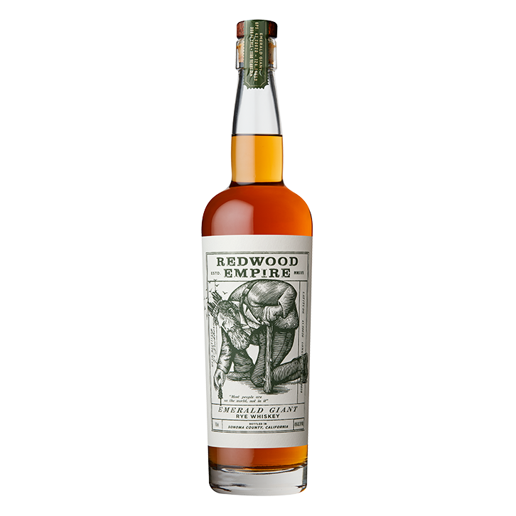 Redwood Empire Whiskey Emerald Giant Rye Whiskey 750 ML bottle with caramel and oak notes