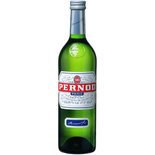 Pernod Pastis 80 750 ML green bottle with red and white label.