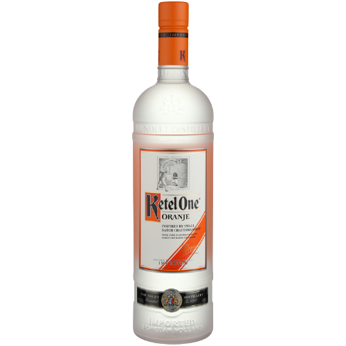 Ketel One Orange Flavored Vodka Oranje 1L bottle with label.