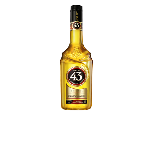 Licor 43 Herbal Liqueur 1.75 L bottle with golden glow and Mediterranean heritage.