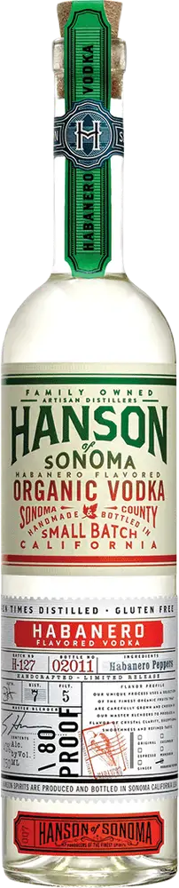 Hanson Of Sonoma habanero flavored vodka small batch limited release 750ml bottle