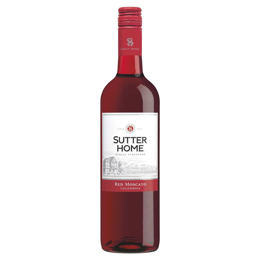 Sutter Home Red Moscato 750 ML bottle with vibrant berry and floral flavors from California