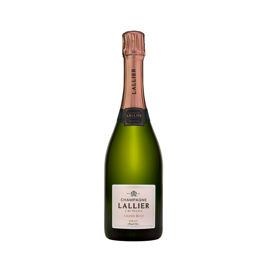 Lallier Champagne Brut Grand Rose Grand Cru 750 ML bottle with floral and berry notes