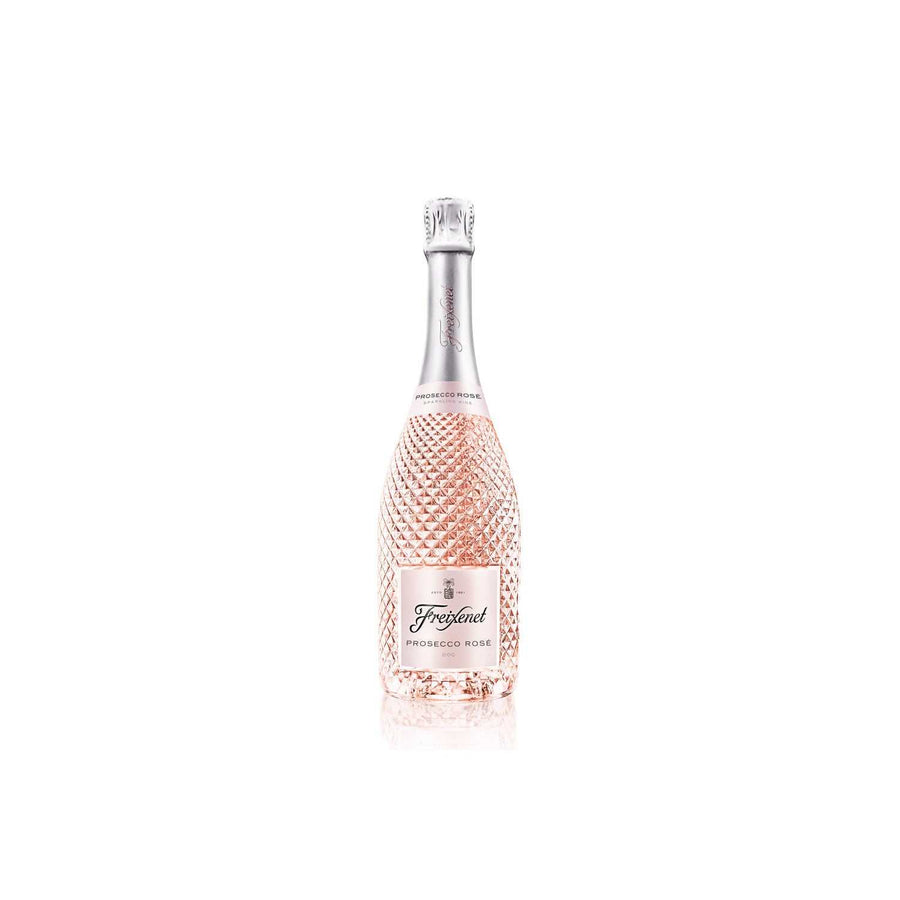 Freixenet Prosecco Rose 750ml bottle with deep color and complex aroma of red berries, spices, and cacao