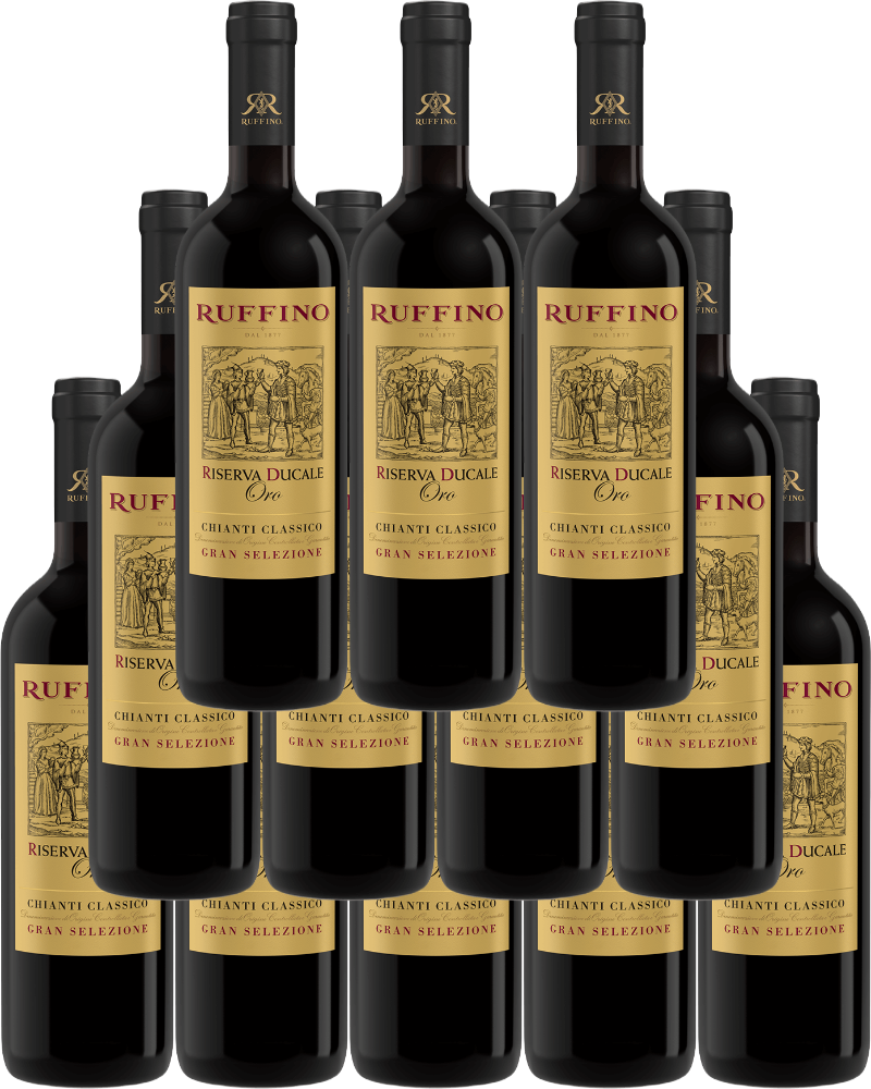 Ruffino Chianti Classico Gran Selezione Riserva Ducale Oro 2018 750 ML 12 bottles Italian red wine
