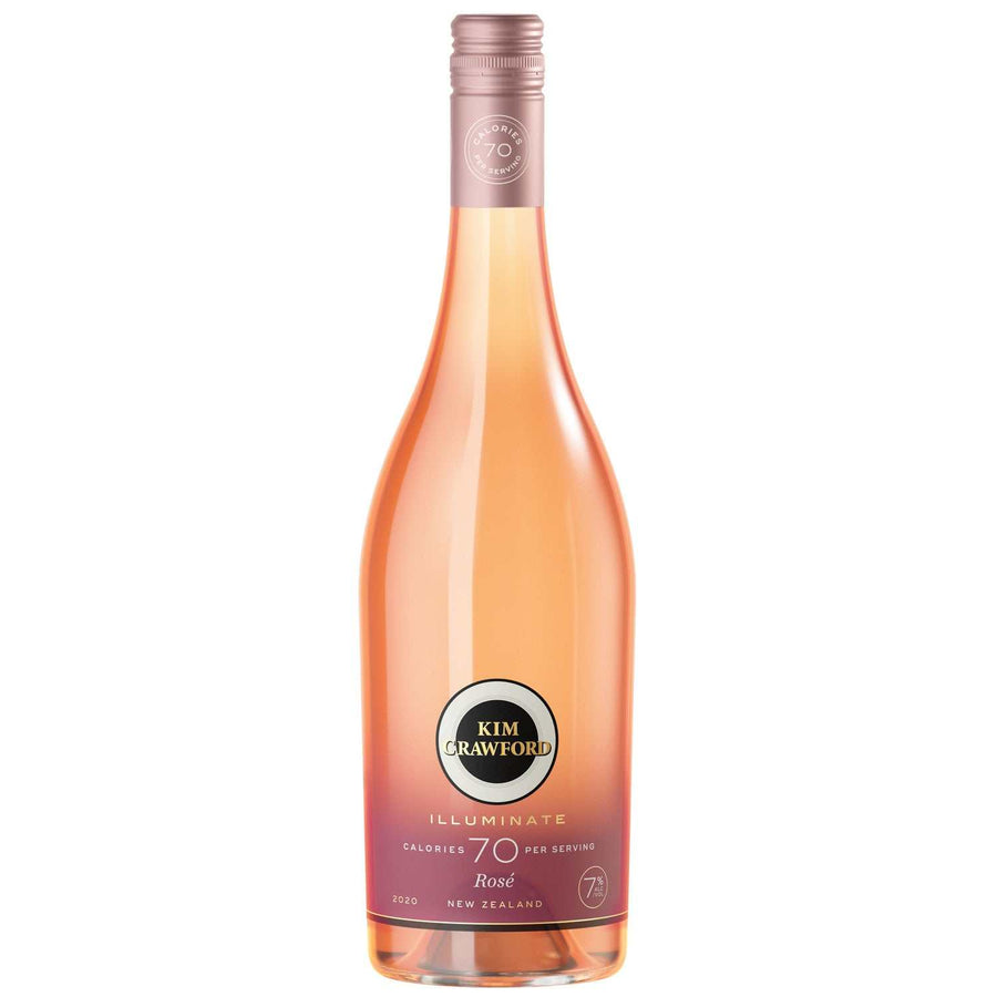 Bottle of Kim Crawford Rose Wine Illuminate New Zealand 2021 750ml with red berry and strawberry notes