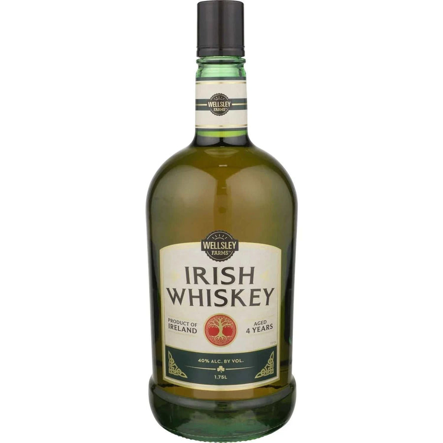 Wellsley Farms Blended Irish Whiskey 4 Year 1.75L bottle with smooth, balanced flavor and light oak notes